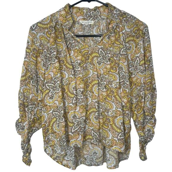 |EUC| CHRISTIAN SIRIANO Paisley Print Split Neck Blouse - Picture 1 of 6